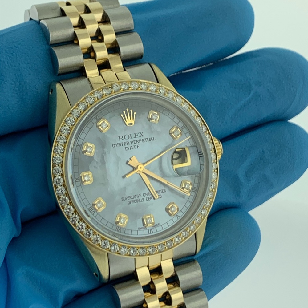 ROLEX OYSTER PERPETUALDATE 10K GOLD APPROX 1CT DB